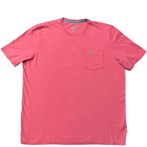Tommy Bahama Men’s Short Sleeve Pocket Pink Tee 100% Cotton Size 3XLT - Picture 1 of 7